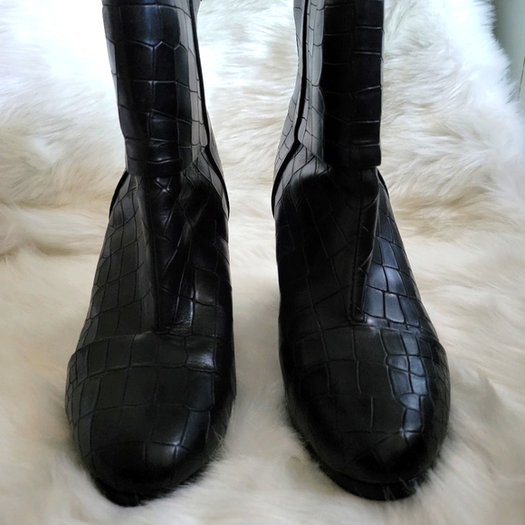 rag & bone Newbury black croc boots - Picture 5 of 14